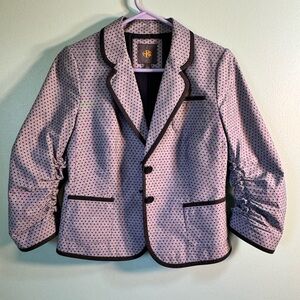 CBR 3/4 sleeve , blue polka dot, blazer , size small.